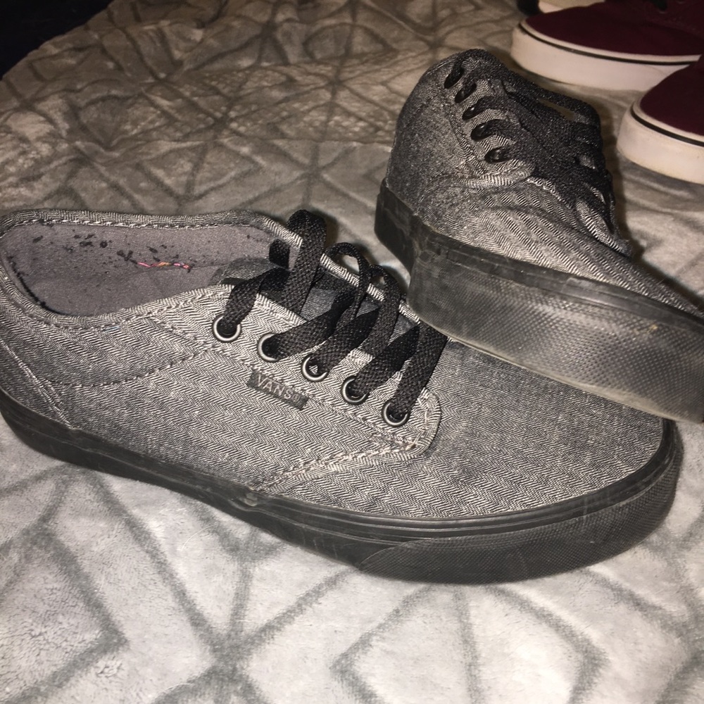 Gray and black VANS